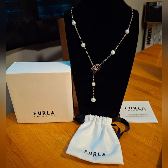 Furla Jewelry - Furla Arch Pearl Necklace With Dustbag and Box Full Inclusion NWT